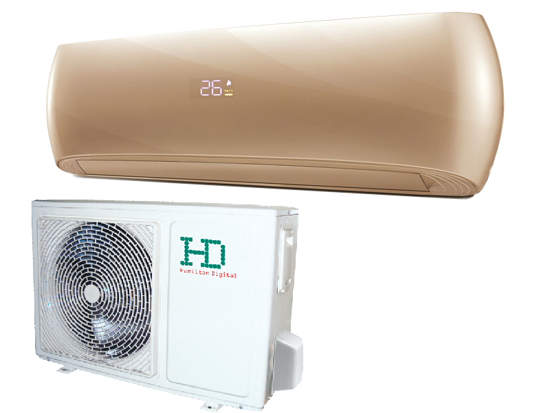 HD Design 90C-120C oldalfali split klíma (gold)